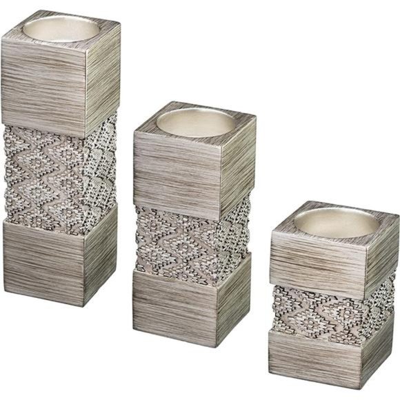 Set of 3 Tealight Candle Holder - Centerpiece for Living Room and Dining Room - Picture 6 of 6